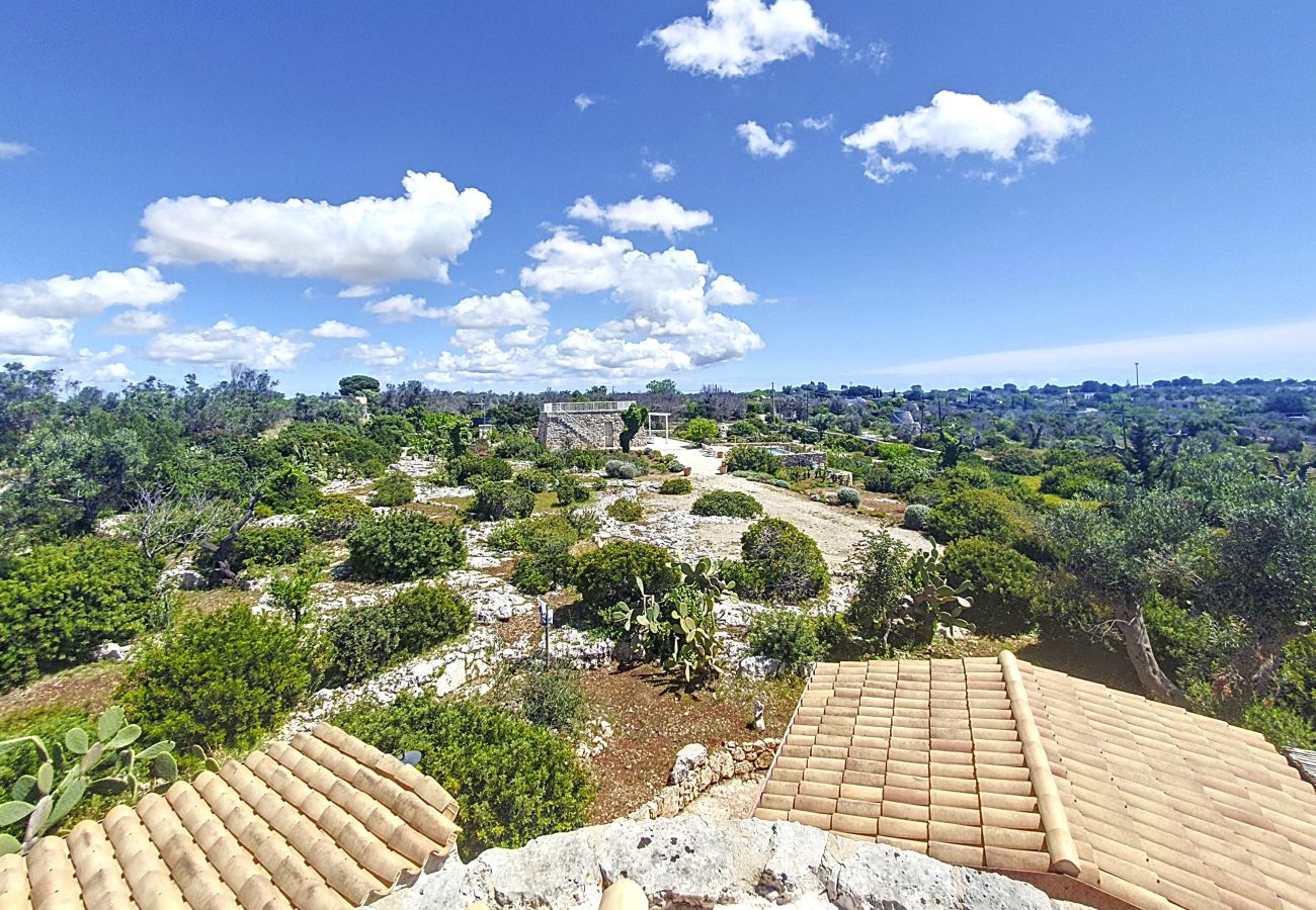 Villa à Pescoluse - Maisons en pierre avec piscine infinity e vue mer